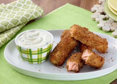 استیک ماهی و پنیر پارمسان استیک ماهی و پنیر پارمسان